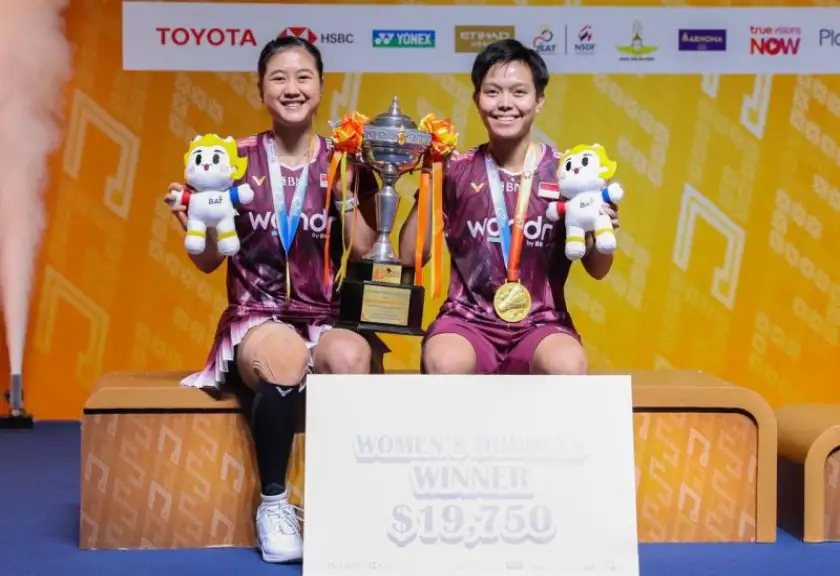 Pebulu tangkis ganda putri Indonesia Amallia Cahaya Pratiwi/Siti Fadia Silva Ramadhanti.