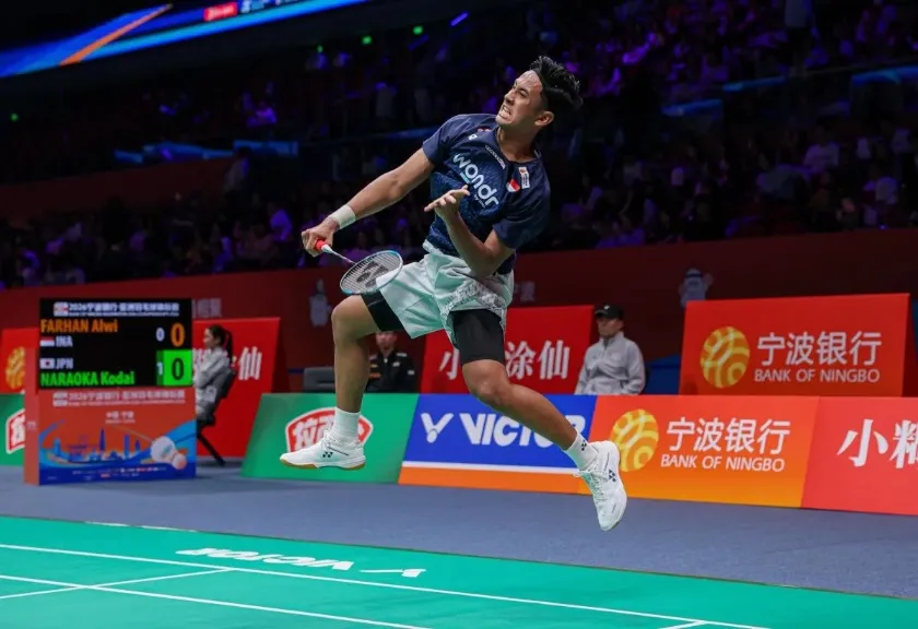 Pebulu tangkis tunggal putra Indonesia Alwi Farhan 