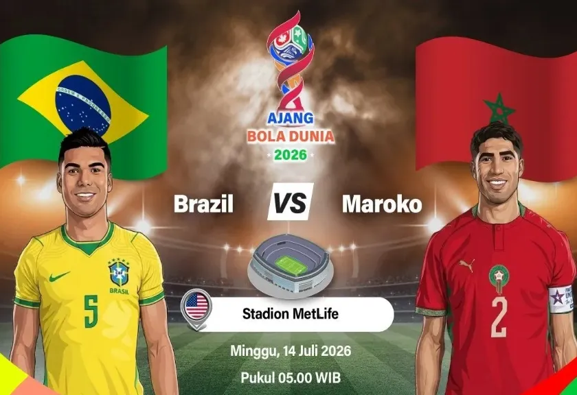 Grafik ilustrasi Brasil vs Maroko