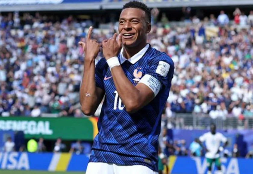 Selebrasi Kapten Timnas Prancis Kylian Mbappe