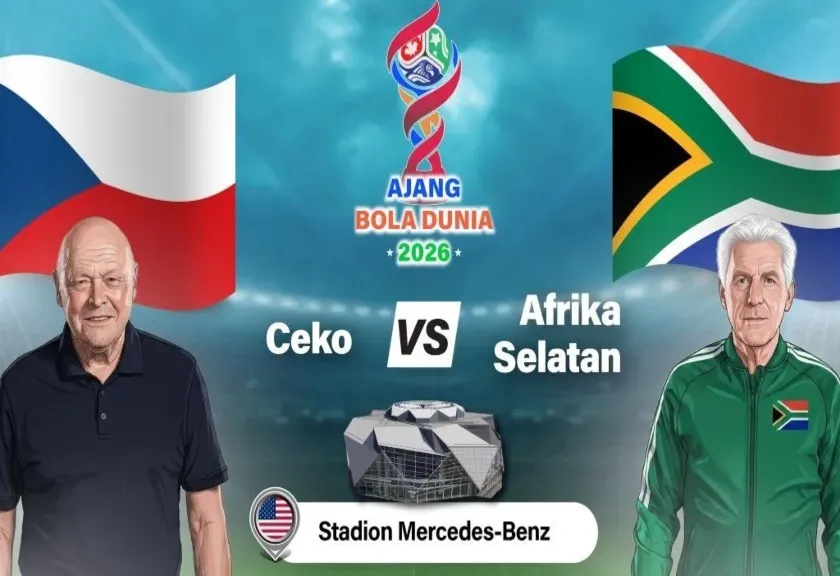 Pertandingan Grup A Piala Dunia 2026 Rep Ceko melawan Afsel