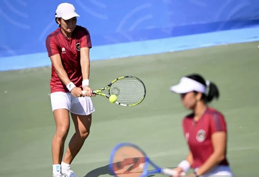 Petenis ganda putri Indonesia Janice Tjen dan Aldila Sutjiadi