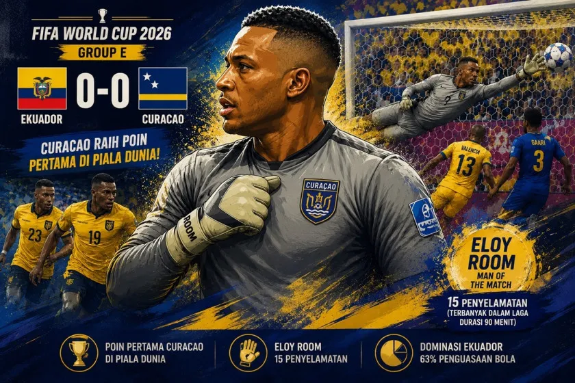 Eloy Room Tampil Heroik, Curacao Tahan Ekuador 0-0