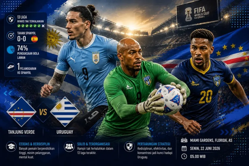 Tanjung Verde Tahan Spanyol, Mampukah Kejutkan Uruguay ?