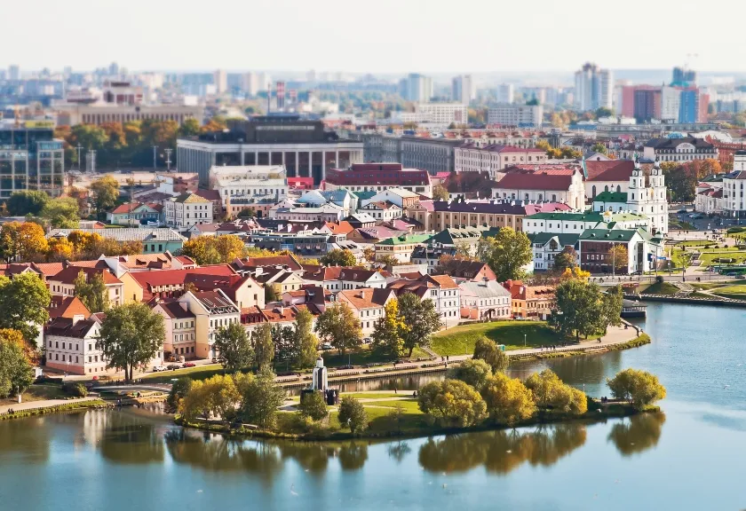 Kota Minsk, Belarus.