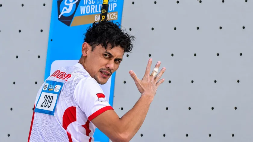 Atlet panjat tebing putra Indonesia Veddriq Leonardo