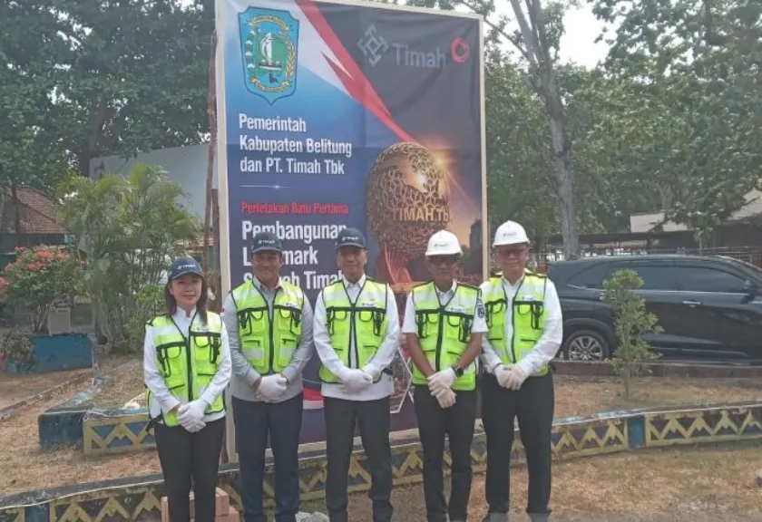 Peletakan batu pertama pembangunan Landmark Tugu Sejarah Timah di Belitung