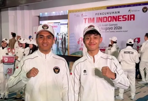 Dua atlet menembak, Kanurian Al-Ghozi dan Anang Febrian 