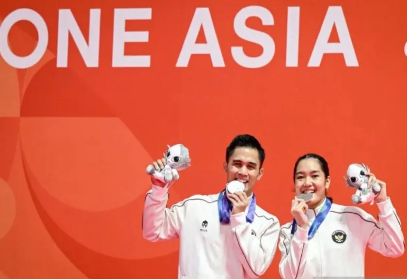 Pebulu tangkis ganda campuran Indonesia Amri Syahnawi dan Nita Violina Marwah