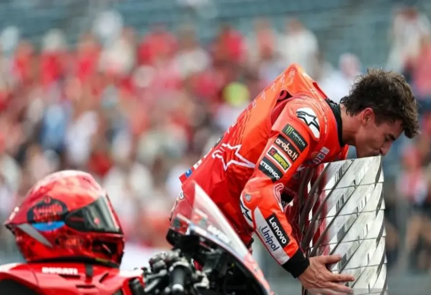Pembalap Spanyol dari Tim Ducati Lenovo Marc Marquez