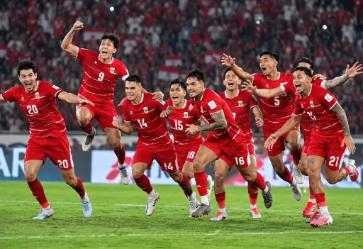 Ilustrasi selebrasi pemain timnas