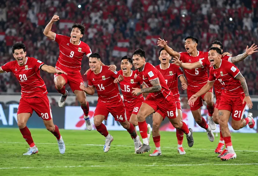 Ilustrasi selebrasi pemain timnas