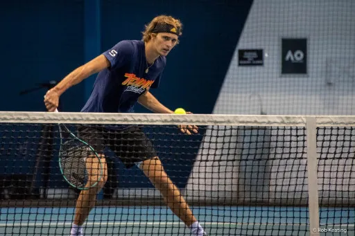dok. Alexander Zverev berlatih di Australian Open di Melbourne, Australia