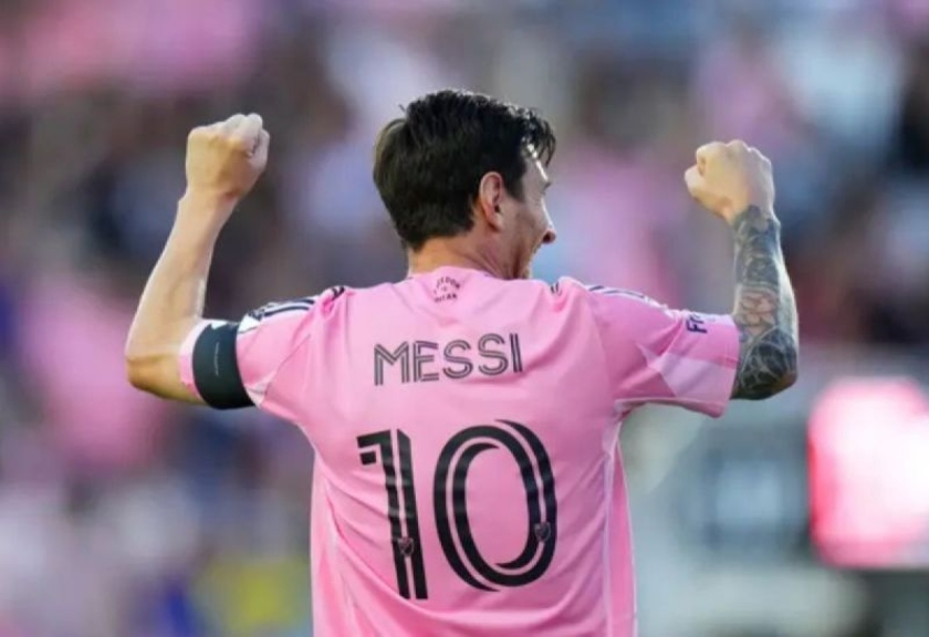 Lionel Messi di Hard Rock Stadium, Miami, Amerika Serikat  